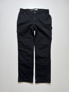 Carhartt Double Knee Loose Fit Work Pants  Womens 10 W31 Black Stretch Grunge